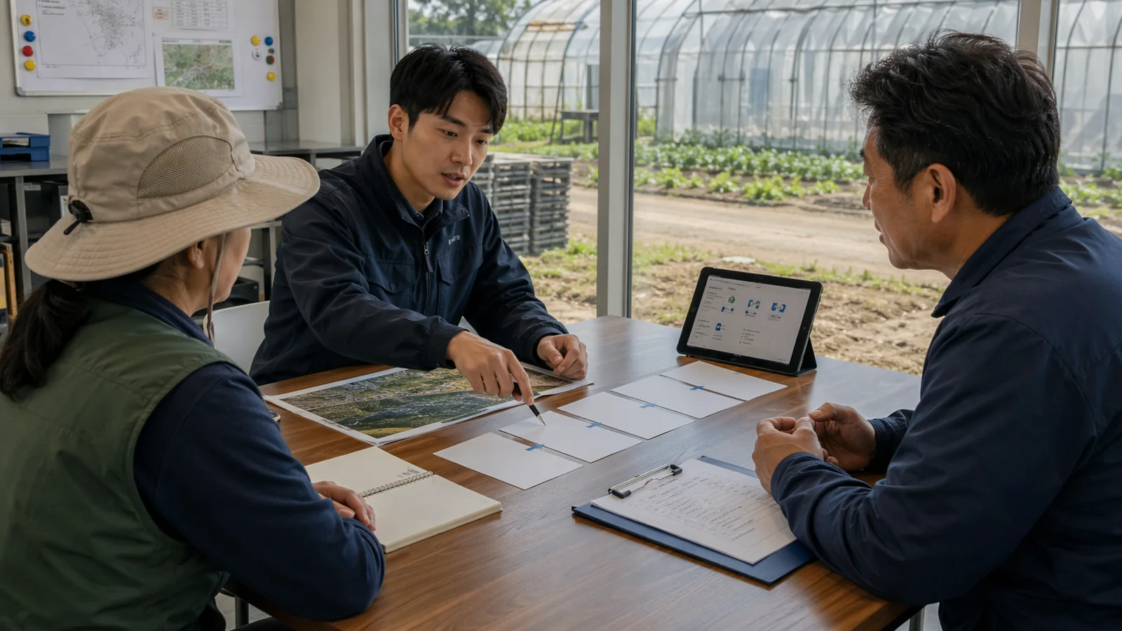 GWForce 담당자가 계절근로 진행 순서를 안내하는 장면