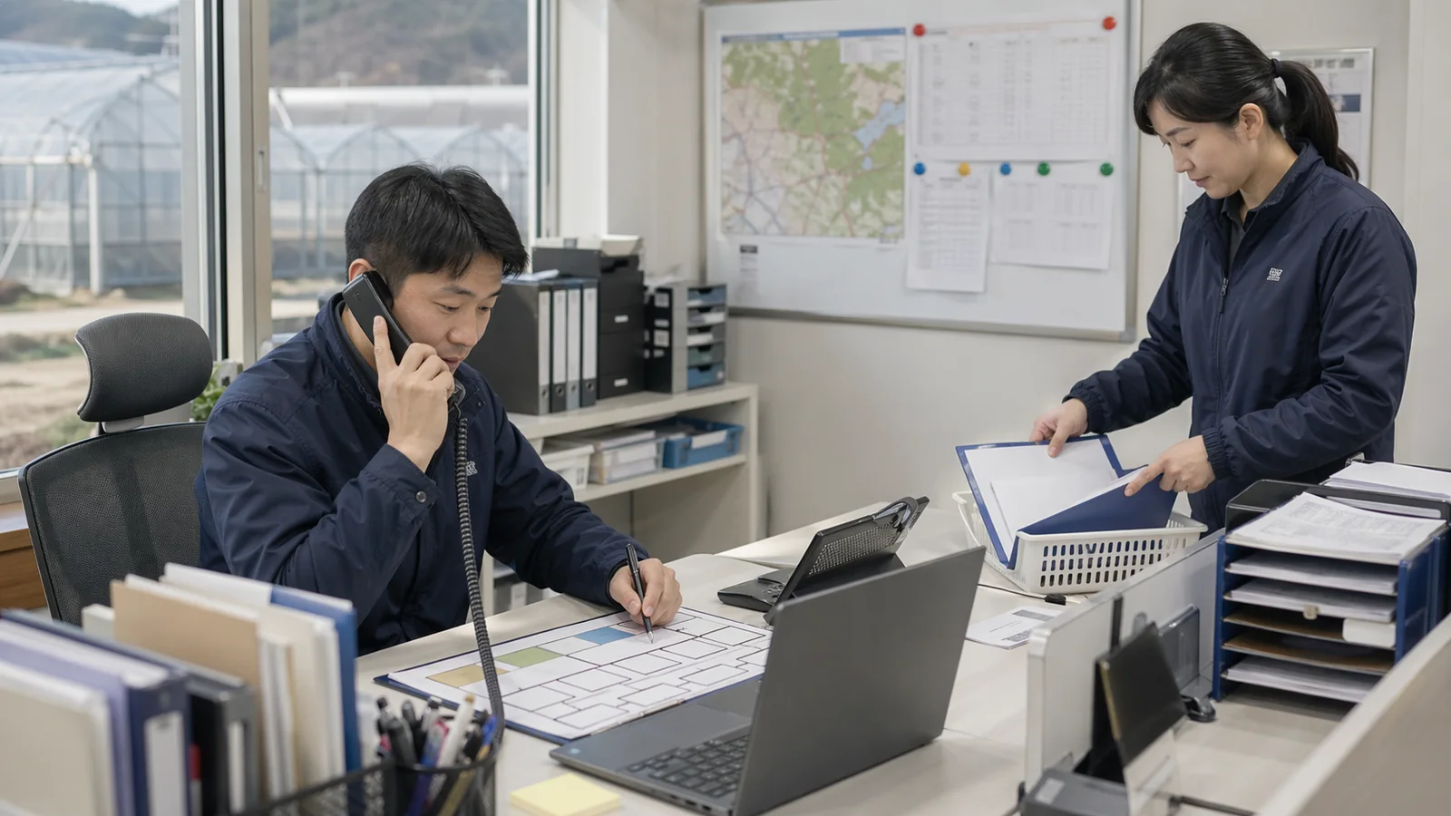 상담 이후 담당자가 후속 접속 절차를 진행하는 장면